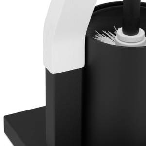 Serviteur WC noir - blanc Noir - Blanc - Bois manufacturé - Métal - 19 x 75 x 19 cm