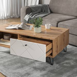 Couchtisch Nizza 40256 Eiche Sand Dekor - Weiß - 110 x 37 x 60 cm