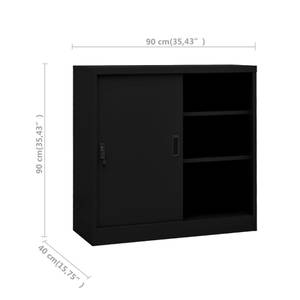 Büroschrank 3006978 Schwarz - 40 x 90 x 90 cm