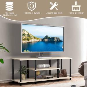 Banc TV TI85401 Gris - Bois manufacturé - 29 x 41 x 111 cm