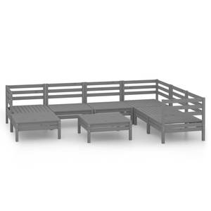 Garten-Lounge-Set Grau - Massivholz - Holzart/Dekor - 64 x 29 x 64 cm