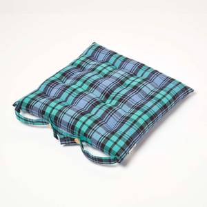 Sitzkissen Blackwatch mit Schottenmuster Blau - Textil - 40 x 5 x 40 cm