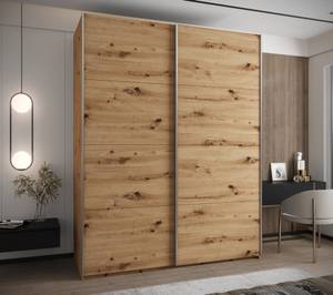 Armoire Lux 1 Imitation chêne - Argenté - Largeur : 190 cm