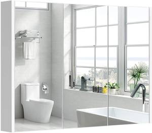 Spiegelschrank Badezimmerspiegel Weiß - Holzwerkstoff - 11 x 65 x 90 cm