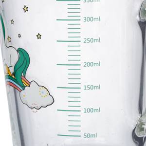 2x verres pour enfant motif de licorne Vert - Blanc - Verre - Matière plastique - 13 x 12 x 10 cm