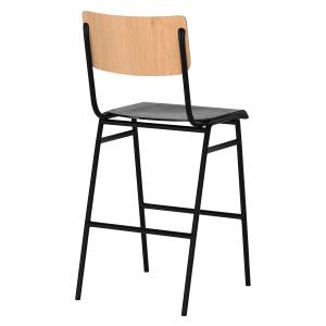 Tabouret de bar Clem (Lot de 2) Noir - Bois massif - 45 x 102 x 49 cm