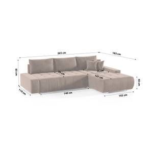 Ecksofa Eckcouch Bonari L Form Couch Dunkelbraun - Ecke davorstehend rechts