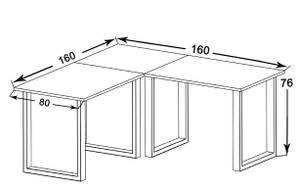 Schreibtisch Lona Braun - Silber - Holzwerkstoff - 160 x 76 x 80 cm
