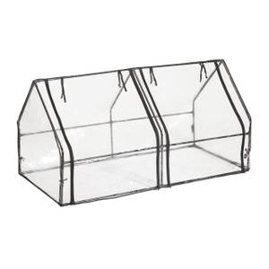 Mini-serre PVC avec 2 portes Noir - Métal - Matière plastique - 180 x 92 x 92 cm