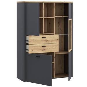 Wohnzimmer Leone 30 (3-teilig) LED Grau - Holzwerkstoff - 297 x 160 x 42 cm