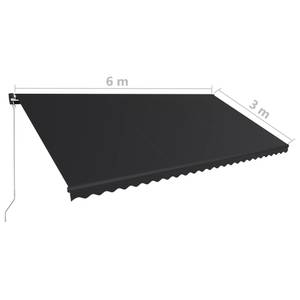 Auvent rétractable 3007204-1 Anthracite - 300 x 1 x 600 cm