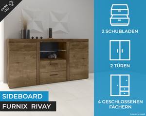 Sideboard RIVAY Eiche Dunkel - Eiche Dunkel Dekor - Eiche Dekor - Grau