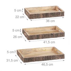 3x plateaux de service Marron - Bois manufacturé - 47 x 5 x 32 cm