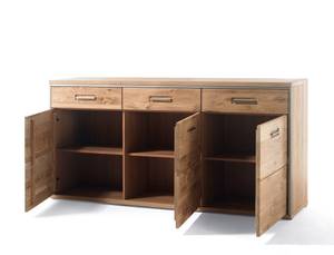 Wohnzimmer Esma 33 (7-teilig) mit LED Braun - Holzart/Dekor - Holz teilmassiv - 496 x 201 x 52 cm