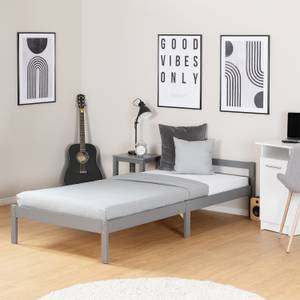 Holzbett Einzelbett 2046 Grau - Massivholz - Holzart/Dekor - 96 x 50 x 206 cm