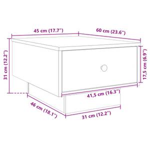 Couchtisch 3007985 Dunkelbraun - 60 x 31 x 45 cm