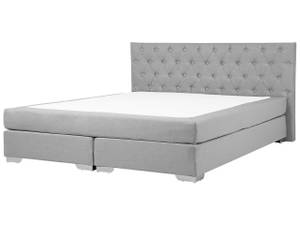 Boxspring Bett DUCHESS Grau - Hellgrau - Silber