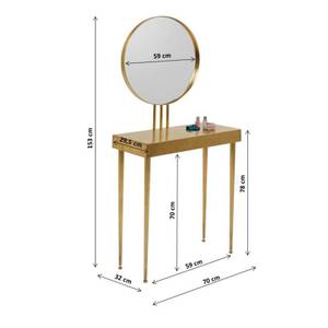 Console avec miroir Art Doré - Métal - 70 x 153 x 32 cm