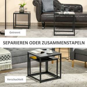 Couchtisch Beistelltisch Set 839-245 Braun - Glas - 50 x 52 x 50 cm