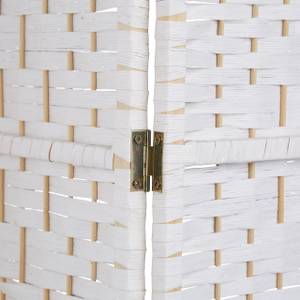 Paravent Raumteiler 6-teilig Weiß - Holzwerkstoff - Papier - 240 x 170 x 2 cm