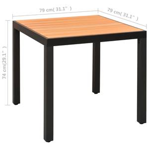 Garten-Essgruppe (5-teilig) 3060077 Schwarz - Holzwerkstoff - Metall - Kunststoff - 79 x 74 x 79 cm