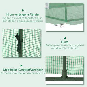 Foliengewächshaus 845-769V01GN Grün - Kunststoff - 80 x 45 x 300 cm