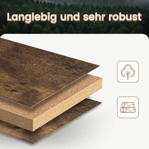 Wandregal Ernest (3er Set) Braun - Holzwerkstoff - Metall - 41 x 14 x 13 cm