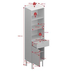 Vitrine Soma Partiellement en pin massif - Pin foncé / Noir