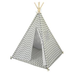 Tente de Jeu OSS03 Gris - En partie en bois massif - 105 x 109 x 100 cm