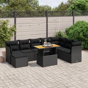 Gartensitzgruppe K3557(9-tlg) Schwarz - Massivholz - 69 x 62 x 55 cm