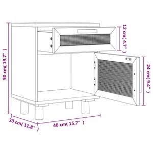 Nachttisch 3014091-2 (2er Set) Weiß - Massivholz - Holzart/Dekor - 40 x 50 x 30 cm