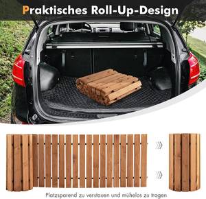 Ausrollbarer Garten-Holzweg 245 × 55 cm Braun - Massivholz - 55 x 2 x 245 cm