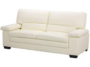 Couchgarnitur MIMAS 2er-Set Weiß - Echtleder - 89 x 97 x 210 cm