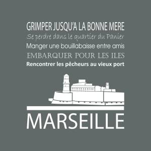 Tableau sur toile Marseille 30x30 cm Gris