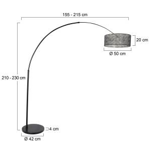 Stehleuchte Gramineus Tissu mélangé / Aluminium - 1 ampoule - Noir