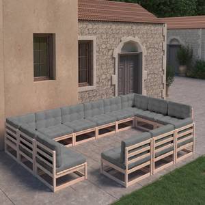 Salon de jardin (lot de 13) 3009761-2 Gris - Bois