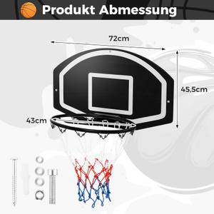 Basketballring EB59095DE Schwarz - Metall - 46 x 2 x 72 cm