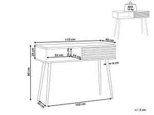 Table d'entrée PERTH Noir - Marron - Bois manufacturé - 110 x 80 x 40 cm