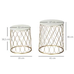 Gartentisch 84B-824 2er-Set Gold - Metall - 41 x 46 x 41 cm