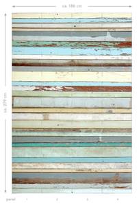 Fototapete Holz-optik Blau - Naturfaser - Textil - 186 x 279 x 279 cm