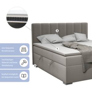 Boxspringbett Doppelbett Monaco Grau - Breite: 140 cm