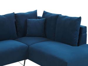 Ecksofa LUNNER Blau - Marineblau - Silber