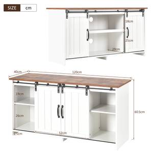 Buffet meuble TV Astraios Ⅶ Noir - Marron - Blanc - Bois manufacturé - Métal - 120 x 60 x 40 cm