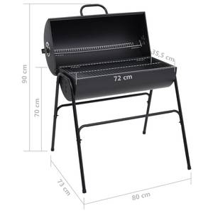 BBQ-Holzkohlegrill Schwarz - Metall - 73 x 90 x 80 cm