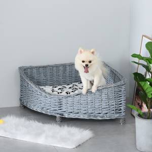 Hundebett D04-162V01 Grau - Polyrattan - 68 x 32 x 68 cm