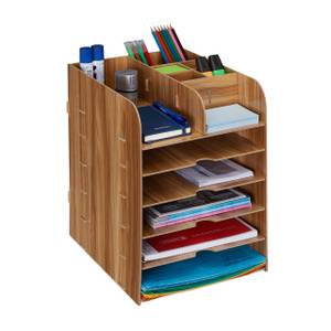 Schreibtisch Organizer mit Ablagefächern Braun