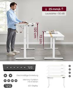 Bürotische Booker Weiß - Tiefe: 120 cm