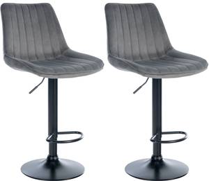 Tabouret de bar Toni Lot de 2 Gris lava