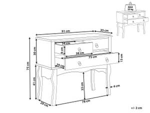 Table d'entrée LAMAR Blanc - Bois manufacturé - 91 x 75 x 35 cm