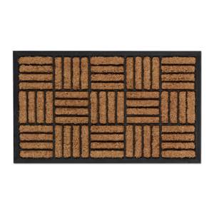 Paillasson caoutchouc et fibres coco Noir - Marron - Fibres naturelles - Matière plastique - 75 x 2 x 45 cm